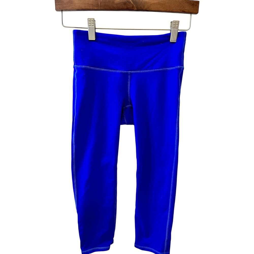ATHLETA Sonar Capri Leggings Womens XS Cropped Cobalt Blue Running Gym